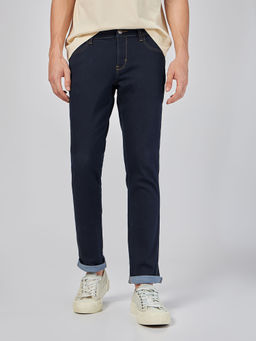 Wrangler - Mens Navy Blue Washed Jeans