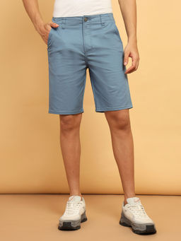 Wrangler - Mens Solid Blue Shorts