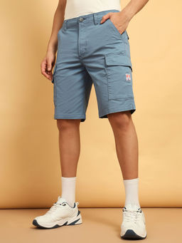 Wrangler - Mens Solid Blue Shorts