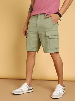 Wrangler - Mens Solid Green Shorts