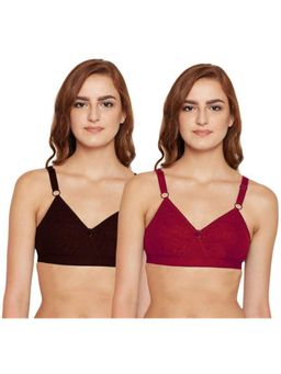 Bodycare - Pack of 2 B-C-D Cup Bra In Red & Wine Colour