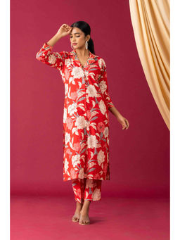 Laado - Red Floral Co-Ord (Set of 2)