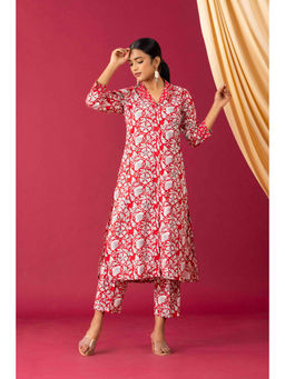 Laado - Red White Floral Co-Ord (Set of 2)