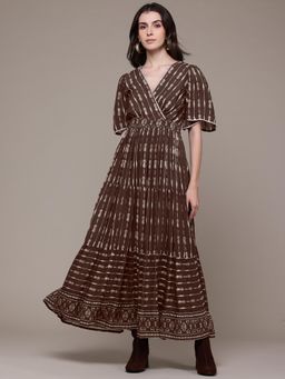 Label Ritu Kumar - Brown Zenetta Long Dress