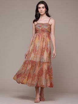 Label Ritu Kumar - Strappy Printed Long Dress