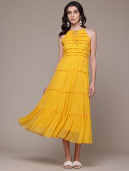 Label Ritu Kumar - Mustard Enora Long Dress