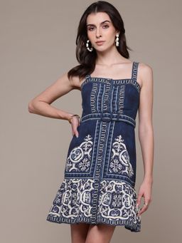 Label Ritu Kumar - Indigo Lisbane Short Dress