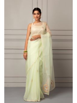 Geroo Jaipur - Handcrafted Gota Patti Organza Saree