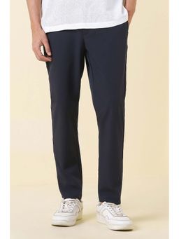 Allen Solly - Navy blue Solid Casual Trousers