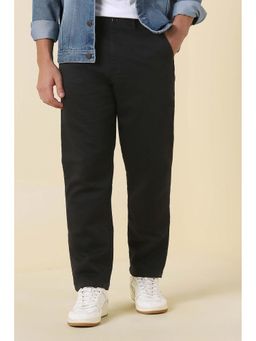 Allen Solly - Black Solid Casual Trousers