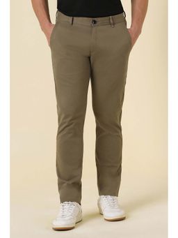 Allen Solly - Khaki Solid Casual Trousers