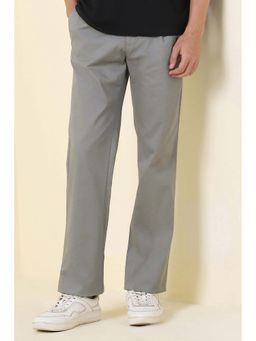 Allen Solly - Grey Solid Casual Trousers