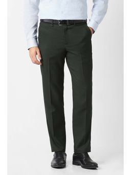 Van Heusen - Green Solid Formal Trousers