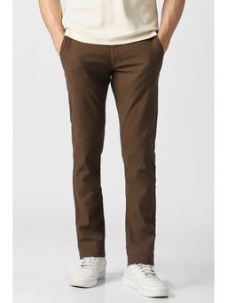 Van Heusen - Brown Casual Solid Trousers