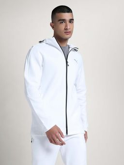 Puma - EVOSTRIPE Men White Slim Fit Full-Zip Hoodie