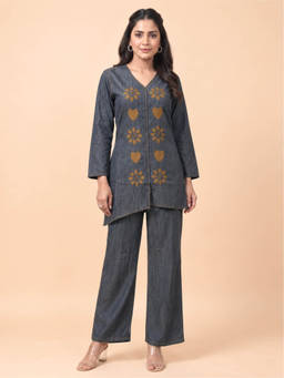Autumnlane - Prisha Heart Denim Co-Ord Set