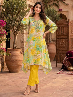 Autumnlane - Prisha Dijon Work Festive Kurta and Pant