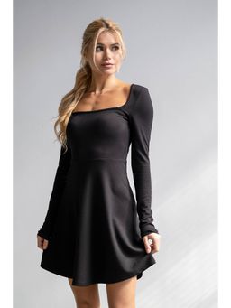 NA-KD - Square Neck Dress Black