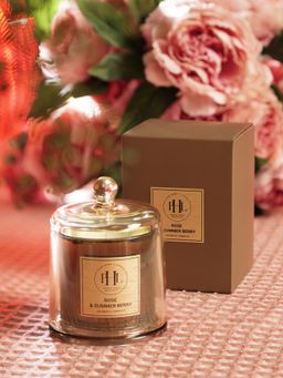 Pure Home + Living - Rose & Summer Berry Scented Candle with Cloche