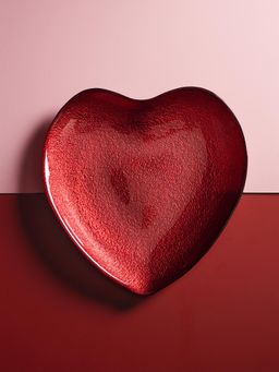 Pure Home + Living - Red Textured Glass Platter