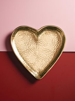 Pure Home + Living - Gold Hammered Heart Shaped Platter