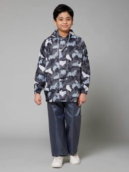 The Clownfish - Grey Comrad Coating Reversible Rain Jacket and Rain Pant (Set of 2)