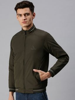 SHOWOFF - Men Casual Solid Olive Jacket