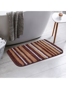 HomeTown - Emilia Micro Set of 2 Anti Skid Bath Mat 40 x 60 cm in Brown Colour