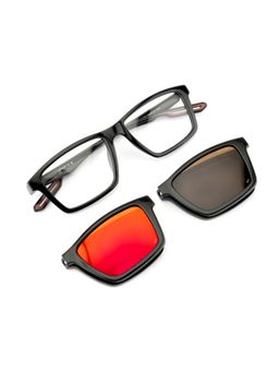 Opium Eyewear - Men Polarised & UV Protection Red Lens Sunglasses With Magnetic Clip On (55)
