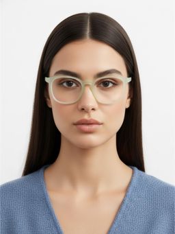 HASHTAG EYEWEAR - Unisex Clario Green Full Rim Rectangle Computer Glasses (55)