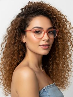 HASHTAG EYEWEAR - Unisex Clario Red Full Rim Rectangle Computer Glasses (55)