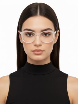 HASHTAG EYEWEAR - Unisex Clario Clear Full Rim Rectangle Computer Glasses (55)