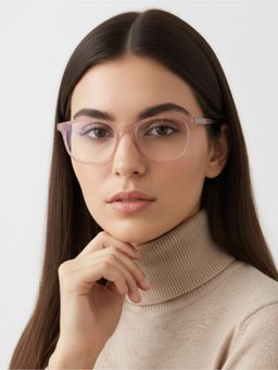 HASHTAG EYEWEAR - Unisex Clario Pink Full Rim Rectangle Computer Glasses (55)