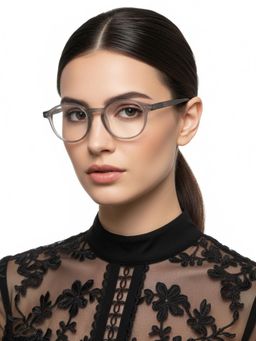 HASHTAG EYEWEAR - Unisex Blushield Grey Full Rim Round Computer Glasses (48)