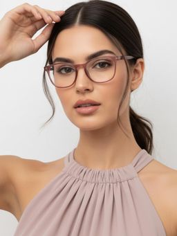 HASHTAG EYEWEAR - Unisex Blushield Pink Full Rim Round Computer Glasses (48)
