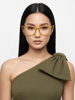 HASHTAG EYEWEAR - Unisex Focusly Orange Full Rim Rectangle Computer Glasses (55)