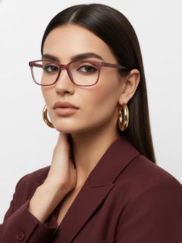 HASHTAG EYEWEAR - Unisex Focusly Red Full Rim Rectangle Computer Glasses (55)