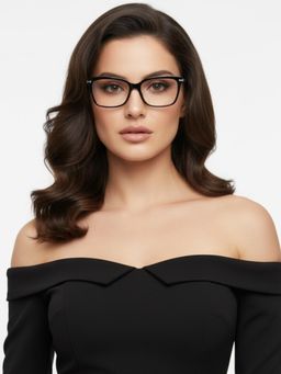 HASHTAG EYEWEAR - Unisex Focusly Black Full Rim Rectangle Computer Glasses (55)