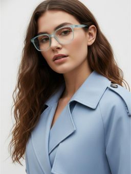 HASHTAG EYEWEAR - Unisex Focusly Blue Full Rim Rectangle Computer Glasses (55)