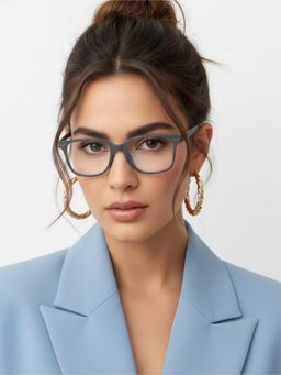 HASHTAG EYEWEAR - Unisex Nexeye Grey Full Rim Rectangle Computer Glasses (53)