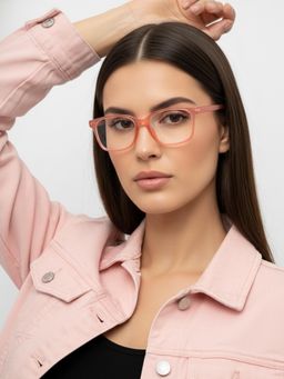 HASHTAG EYEWEAR - Unisex Nexeye Red Full Rim Rectangle Computer Glasses (53)