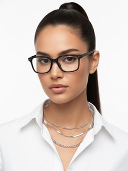 HASHTAG EYEWEAR - Unisex Nexeye Black Full Rim Rectangle Computer Glasses (53)