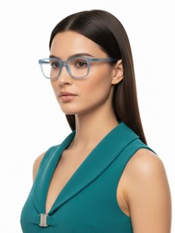 HASHTAG EYEWEAR - Unisex Nexeye Blue Full Rim Rectangle Computer Glasses (53)