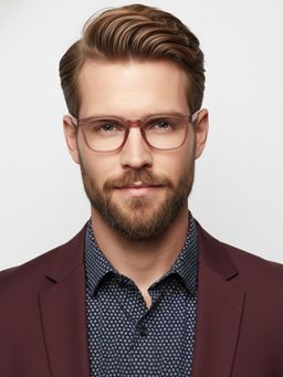 HASHTAG EYEWEAR - Unisex Bluarmor Red Full Rim Square Computer Glasses (50)