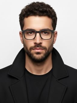 HASHTAG EYEWEAR - Unisex Bluarmor Black Full Rim Square Computer Glasses (50)