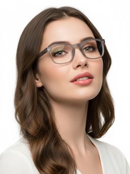 HASHTAG EYEWEAR - Unisex Bluarmor Grey Full Rim Square Computer Glasses (50)