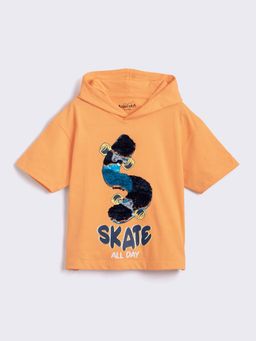 Hopscotch - Pure Cotton Text Print Embellished T-shirt