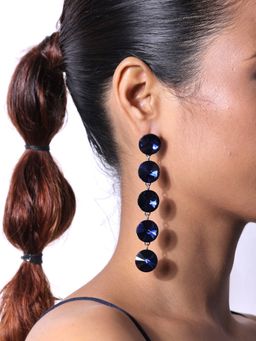 The Bling Girll - Ethnic Silver-Plated Artificial Beaded Drop Earrings