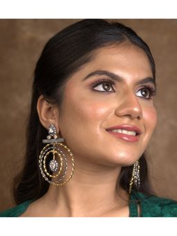 The Bling Girll - Ethnic Gold-Plated Artificial Drop Earrings