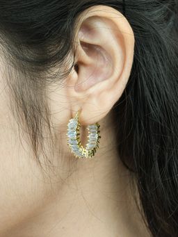 Avyana - Golden Cz Hoop Earrings